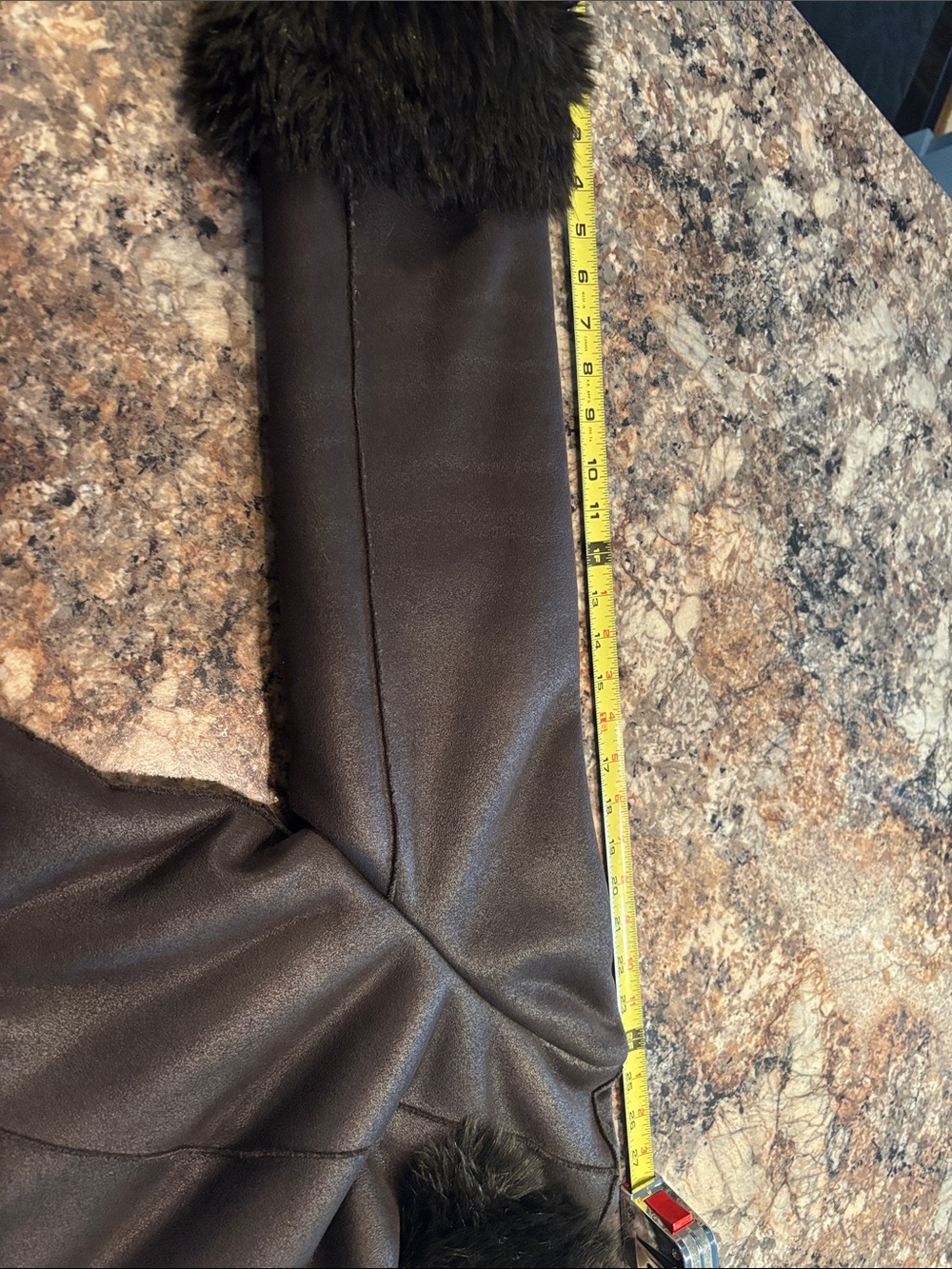 Chocolate brown lined soft zippered jacket has pockets - Picture 14 of 15
